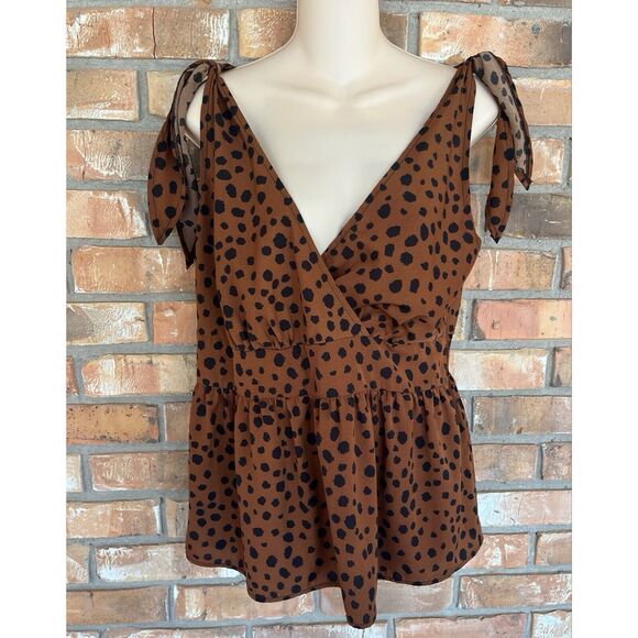 Shein Curve Women’s Tie Straps Animal Print Tank Top Size 0X - Picture 2 of 8